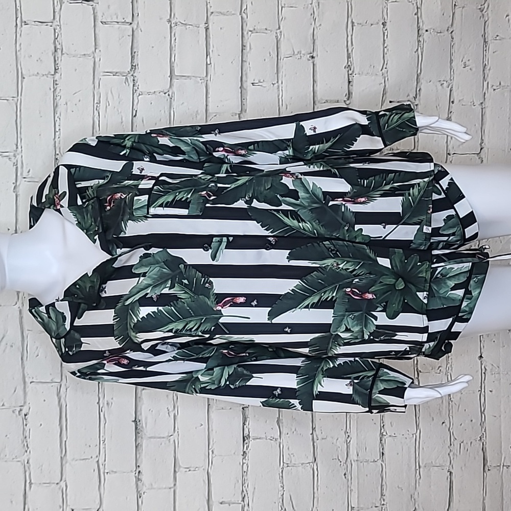 Revolve Plush Silky Stripe Jungle Pajama Set - NVR WORN